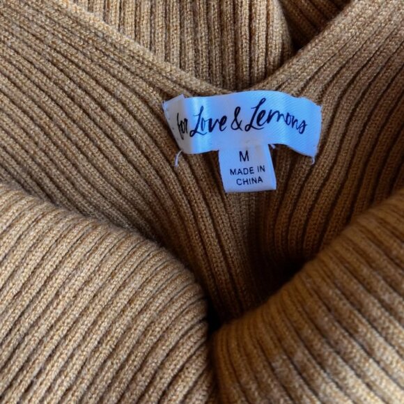 For Love & Lemons Maggie Mini Dress Mustard Yellow Size Medium - Picture 6 of 7